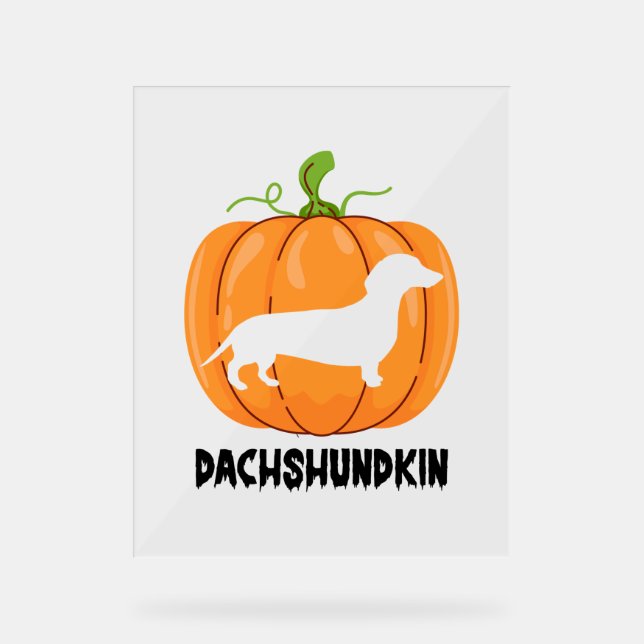 Dackel Halloween Hund Acrylschild (Vorderseite)