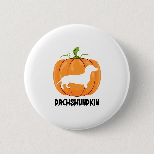 Dackel Halloween Hund Button (Vorderseite)