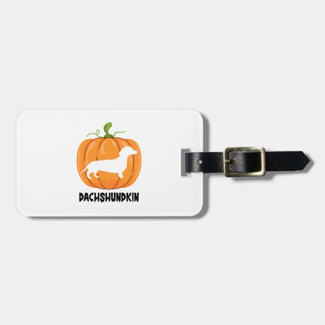 Dackel Halloween Hund Gepäckanhänger (Vorderseite horizontal)