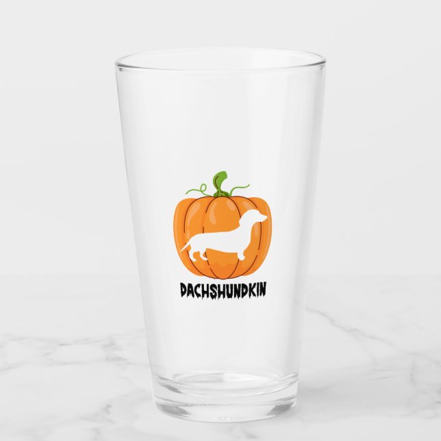 Dackel Halloween Hund Glas (Vorderseite)