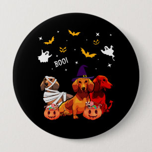 Dackel Halloween Hund Lover Button