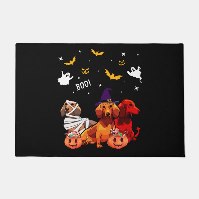 Dackel Halloween Hund Lover Fußmatte (Vorderseite)