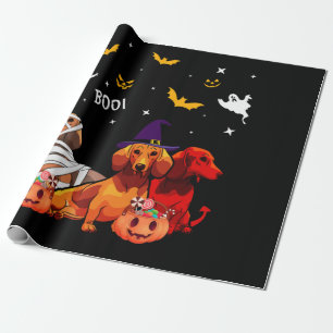 Dackel Halloween Hund Lover Geschenkpapier