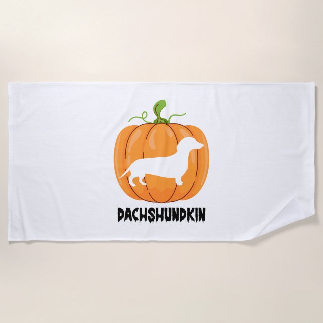 Dackel Halloween Hund Strandtuch (Vorderseite)