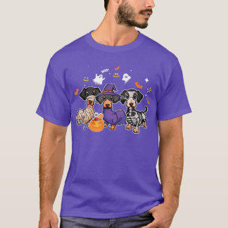Dackel Halloween Pumpkin Spooky Mummy Skeleton T-Shirt
