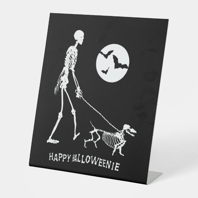 Dackel Halloween Sockelschild (Vorderseite)