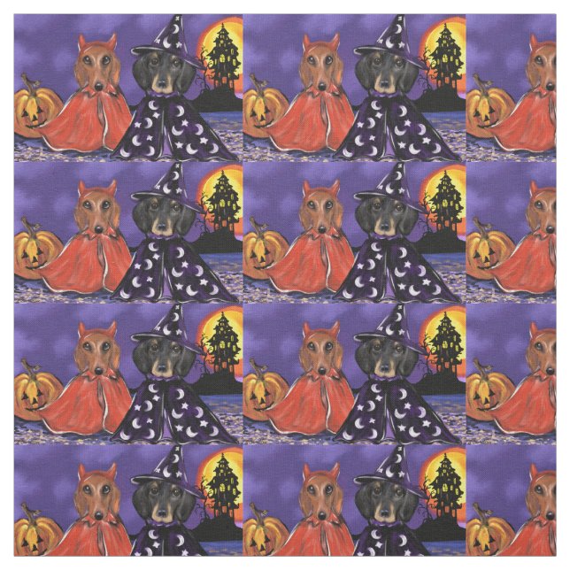 Dackel Halloween Stoff (Muster)