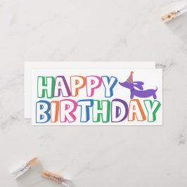 Dackel Happy Birthday Card Long Karte