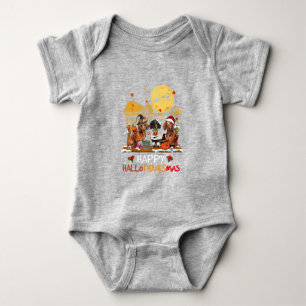 Dackel Happy Hallothanksmas Halloween Thanksgiv Baby Strampler