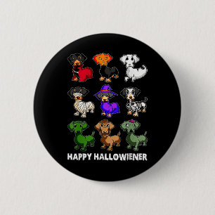 Dackel Happy Halloweiner Fun Halloween Hunde Lov Button