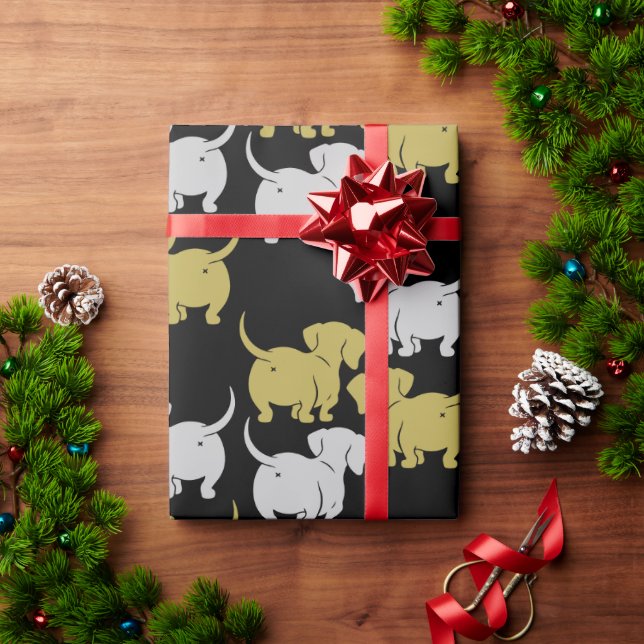 Dackel Haustier Geschenkpapier (Feiertagsgeschenk)