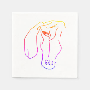 Dackel Head, Art Zeichnend Paper Napkins Serviette