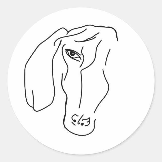 Dackel Head, Art Zeichnend Sticker (Vorderseite)
