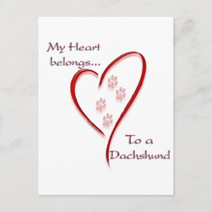 Dackel Heart Belongs Postkarte