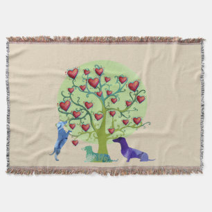 Dackel Hearts Garden Throw Blanket Decke