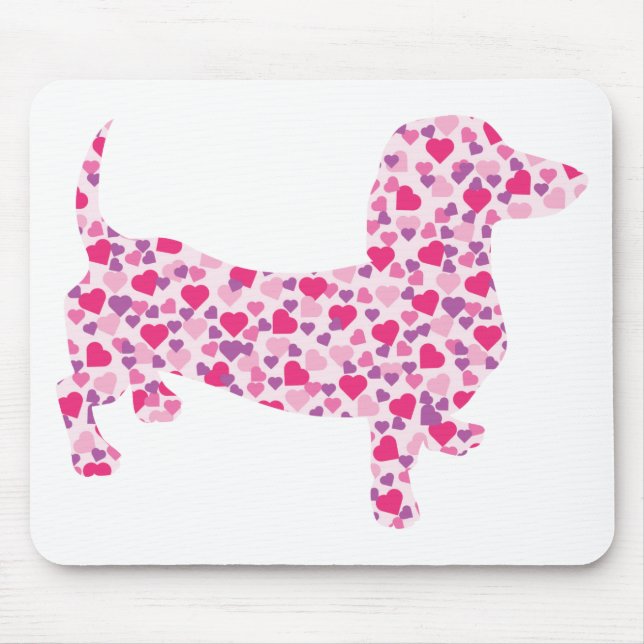 Dackel Hearts Mousepad (Vorne)