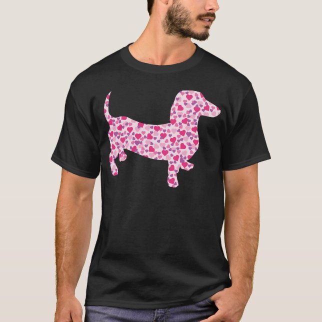 Dackel Hearts T-Shirt (Vorderseite)