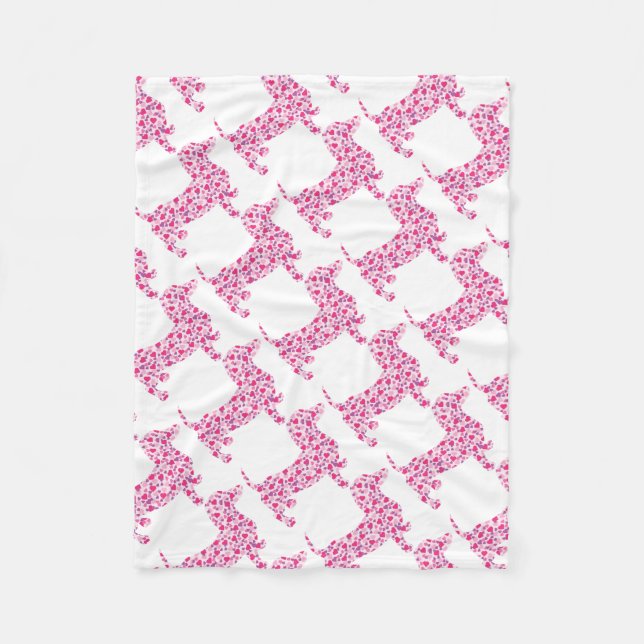 DACKEL-Herz Fleecedecke (Vorderseite)