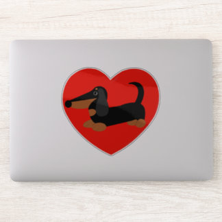 Dackel Herz Vinyl Sticker