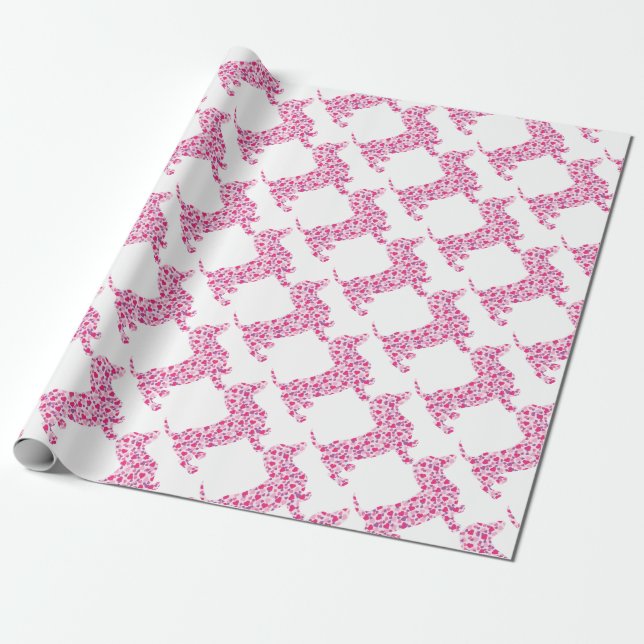 Dackel-Herzen Geschenkpapier (Ungerollt)