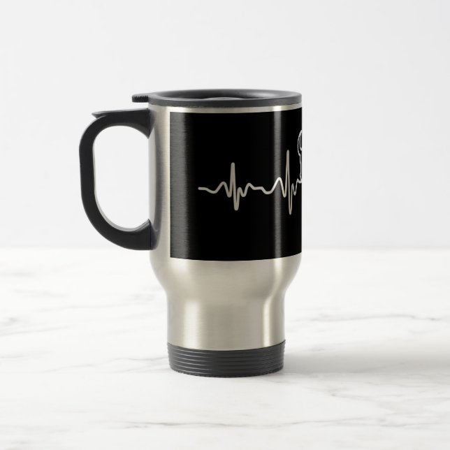 Dackel-Herzschlag-Reise/Pendler-Tasse Reisebecher (Links)
