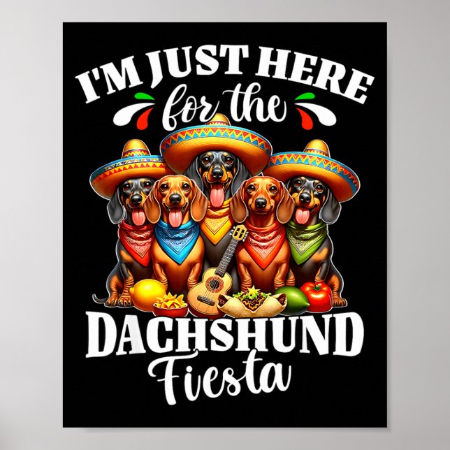 Dackel hier für Cinco de Mayo Dackel Poster (Vorne)