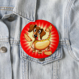 Dackel Hot Dog Button