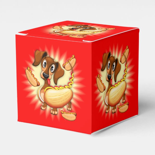 Dackel Hot Dog Geschenkschachtel (Vorderseite)