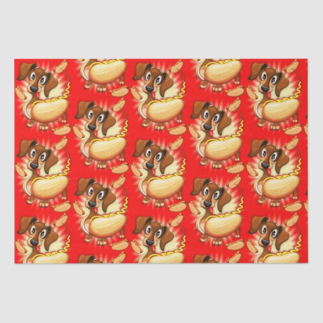 Dackel Hot Dog Seidenpapier (Vorderseite)