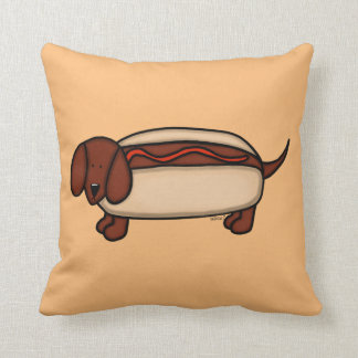 Dackel Hot Dog Throw Kissen