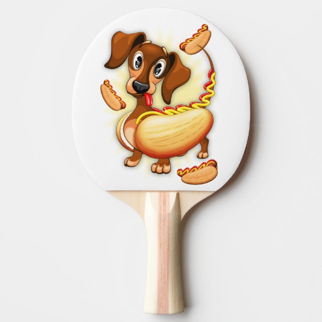Dackel Hot Dog Tischtennis Schläger (Vorderseite)