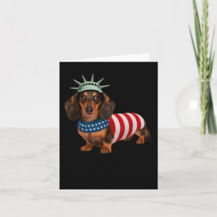 Dackel Hund 4. Juli American Flag Geschenke für Karte