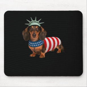 Dackel Hund 4. Juli American Flag Geschenke für Mousepad