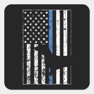 Dackel Hund America Flag Patriot Geschenk Quadratischer Aufkleber