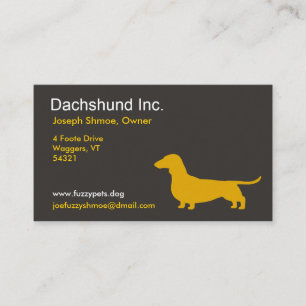 Dackel-Hund der Dackel-Silhouette-  grau und gelb Visitenkarte