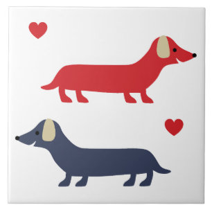 Dackel Hund Farbige Dackeln und Paws 1 Fliese