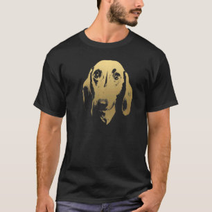Dackel Hund Gesicht Minimalistische Silhouette T-Shirt