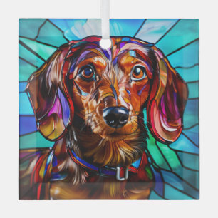Dackel Hund "gestanztes Glas" Ornament Aus Glas