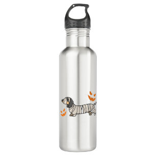 Dackel Hund Halloween Candy Corn Vollmond Edelstahlflasche