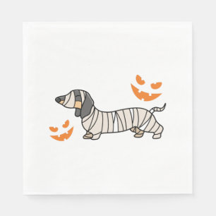 Dackel Hund Halloween Candy Corn Vollmond Serviette
