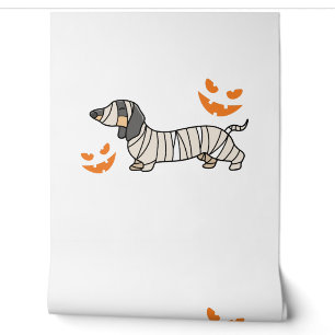 Dackel Hund Halloween Candy Corn Vollmond Tapete
