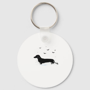 Dackel Hund � Halloween Moon Silhouette Classic Schlüsselanhänger