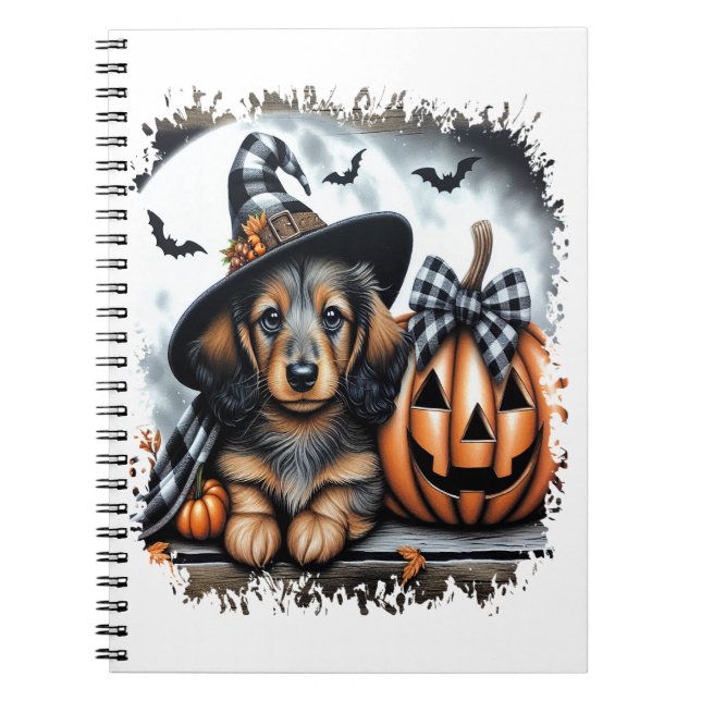 Dackel Hund Halloween Notizblock (Vorderseite)
