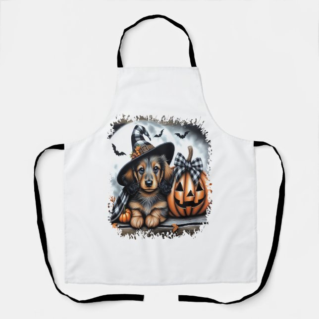 Dackel Hund Halloween Schürze (Vorderseite)