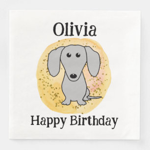 Dackel Hund Happy Geburtstag Niedliche Dackel Serviette