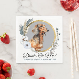 Dackel Hund Hochzeit Napkins mit Hunden Foto Serviette