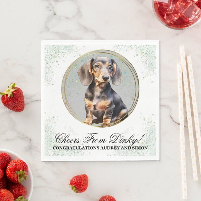 Dackel Hund Hochzeit Napkins mit Hunden Foto Serviette (Beispiel)