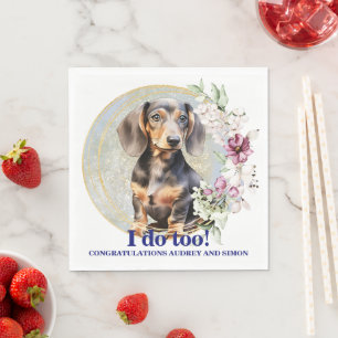 Dackel Hund Hochzeit Napkins mit Hunden Foto Serviette
