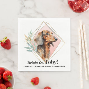 Dackel Hund Hochzeit Napkins mit Hunden Foto Serviette
