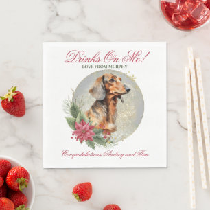 Dackel Hund Hochzeit Napkins mit Hunden Foto Serviette